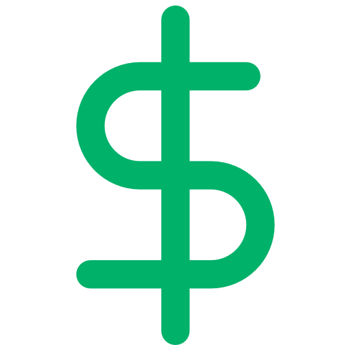 Ícone do cifrão do dólar para representar a antecipação rápida do dinheiro